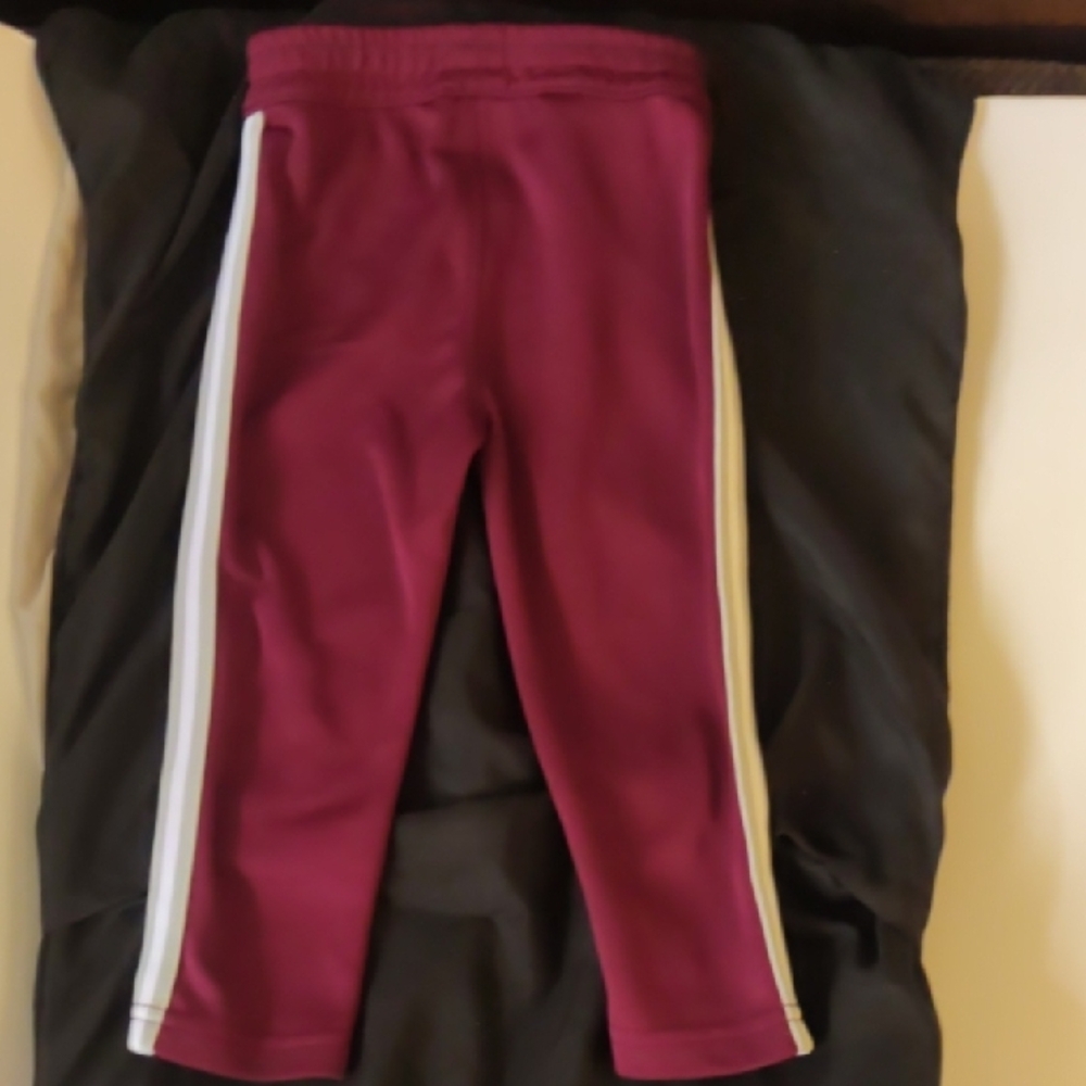 Kids Maroon Track Pants with White Stripes